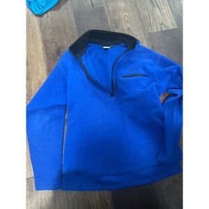 Vintage Marmot Mens Quarter Zip Fleece Pullover Royal Blue Made in USA Size XL